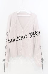 axes femme / レースアップニットカーディガン F ピンク O-25-11-28-087-AX-TO-OW-ZT1130R