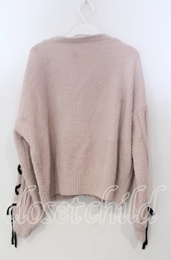画像2: axes femme / レースアップニットカーディガン F ピンク O-25-11-28-087-AX-TO-OW-OS