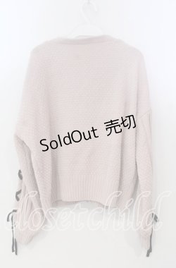 画像2: axes femme / レースアップニットカーディガン F ピンク O-25-11-28-087-AX-TO-OW-ZT1130R