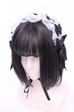 画像1: LOLITAその他 / レースアップヘッドドレス  クロ×シロ O-25-11-28-1049-LO-AC-OW-OS