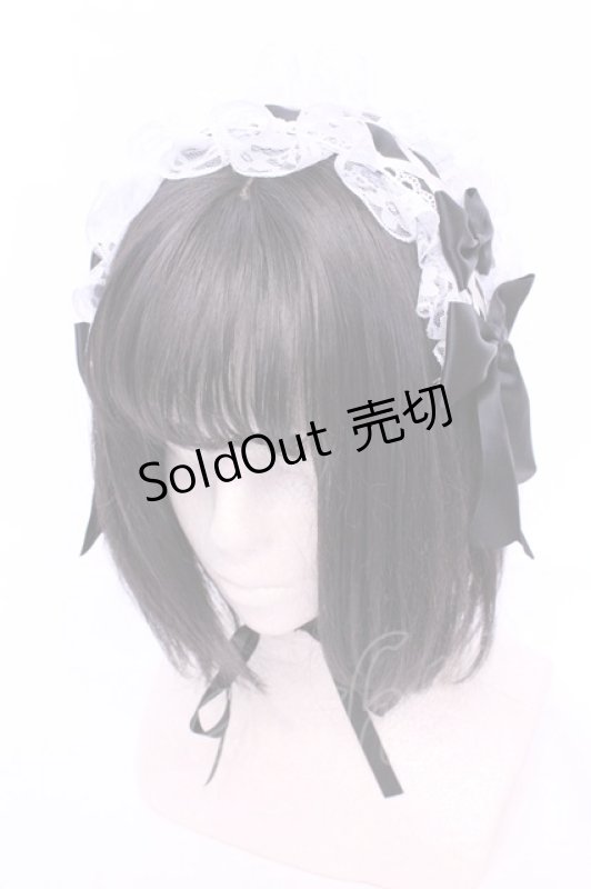 画像1: LOLITAその他 / レースアップヘッドドレス  クロ×シロ O-25-11-28-1049-LO-AC-OW-OS (1)