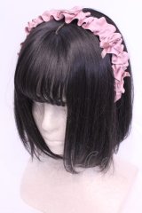 m petit by misako / ギャザーリボンカチューシャ  ピンク O-25-11-28-1054-LO-AC-OW-OS
