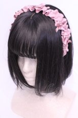 画像1: m petit by misako / ギャザーリボンカチューシャ  ピンク O-25-11-28-1054-LO-AC-OW-OS (1)