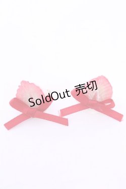 画像1: MERCI MEL / 苺ホイップ両耳イヤカフ  オフ×アカ O-25-11-28-1070-LO-AC-IG-OS