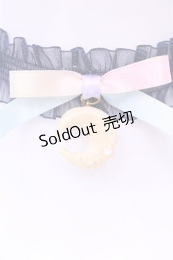 画像1: MERCI MEL / ムーンマカロンゴムチョーカー  ネイビー×イエロー O-25-11-28-1083-LO-AC-IG-OS