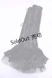 Ozz oneste / クラッシュベロアレースアップアームカバー  ブラック O-25-11-28-1007-OO-ZA-OW-OS