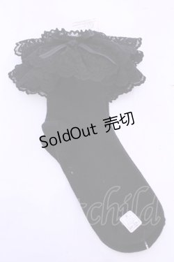 画像2: metamorphose / ラッセルレースクルーソックス  クロ O-25-11-28-1001-ME-ZA-OW-OS