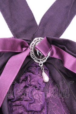画像2: MARBLE / アンティークブローチ付きゴシック調レースタイ  パープル O-25-11-28-1008-GO-ZA-OW-OS