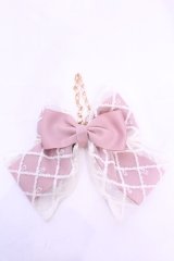 m petit by misako / レースリボンバッグチャーム  ピンク O-25-11-28-1018-LO-ZA-OW-OS