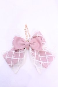 m petit by misako / レースリボンバッグチャーム  ピンク O-25-11-28-1018-LO-ZA-OW-OS