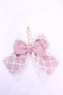 画像1: m petit by misako / レースリボンバッグチャーム  ピンク O-25-11-28-1018-LO-ZA-OW-OS