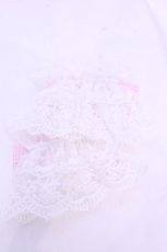 画像2: Chalmiere / チェックリボンお袖留め  シロ×ピンク O-25-11-28-1022-LO-ZA-OW-OS (2)