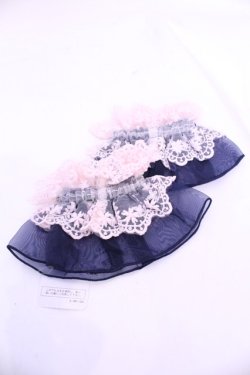 画像2: axes femme kawaii / オーガンジ‐フリルお袖留め  ネイビー×ピンク O-25-11-28-1037-AX-ZA-IG-OS