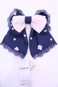 axes femme kawaii / 桜柄リボンバレッタ  ネイビー×ピンク O-25-11-28-1038-AX-AC-IG-OS
