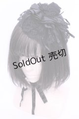 MARBLE / ゴシック調デコレーションバラボンネット（ヘッドドレス）  ブラック O-25-11-28-1039-GO-AC-OW-OS