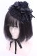 画像1: MARBLE / ゴシック調デコレーションバラボンネット（ヘッドドレス）  ブラック O-25-11-28-1039-GO-AC-OW-OS (1)