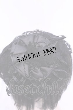 画像2: MARBLE / ゴシック調デコレーションバラボンネット（ヘッドドレス）  ブラック O-25-11-28-1039-GO-AC-OW-OS