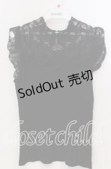 axes femme / バラ刺繍ビスチェ切替タンク M クロ O-25-11-28-090-AX-TO-OW-ZT1130R