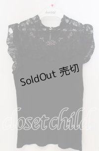 axes femme / バラ刺繍ビスチェ切替タンク M クロ O-25-11-28-090-AX-TO-OW-ZT1130R