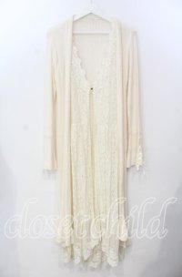 axes femme / ジレ重ね着風ロングカーディガン M キナリ O-25-11-28-093-AX-BL-OW-ZT026