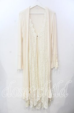 画像1: axes femme / ジレ重ね着風ロングカーディガン M キナリ O-25-11-28-093-AX-BL-OW-OS