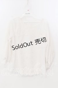 axes femme / シフォン切替トップス M キナリ O-25-11-28-096-AX-TO-OW-OS