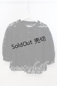 axes femme / 総レースボリューム袖ブラウス M クロ O-25-11-28-098-AX-BL-OW-OS