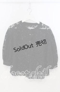 画像1: axes femme / 総レースボリューム袖ブラウス M クロ O-25-11-28-098-AX-BL-OW-OS