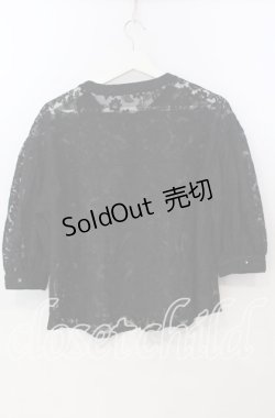 画像2: axes femme / 総レースボリューム袖ブラウス M クロ O-25-11-28-098-AX-BL-OW-OS