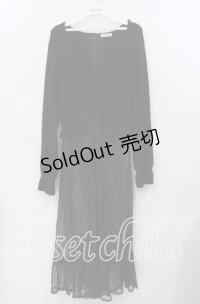 axes femme / レース重ねロングカーディガン M クロ O-25-11-28-100-AX-TO-OW-ZT127