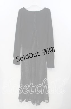 画像2: axes femme / レース重ねロングカーディガン M クロ O-25-11-28-100-AX-TO-OW-ZT127