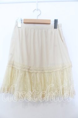 画像1: axes femme / チュール刺繍ペチコート  アイボリー O-25-11-28-012-AX-SK-IG-OS