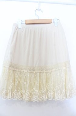 画像2: axes femme / チュール刺繍ペチコート  アイボリー O-25-11-28-012-AX-SK-IG-OS