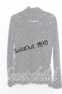 画像1: axes femme / ドット柄ハイネックカットソー  クロ O-25-11-28-014-AX-TO-IG-OS