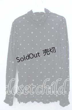 画像2: axes femme / ドット柄ハイネックカットソー  クロ O-25-11-28-014-AX-TO-IG-OS