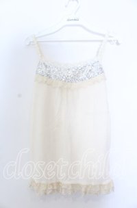 axes femme / スパンコール配色キャミソール  アイボリー O-25-11-28-015-AX-TO-IG-ZT508