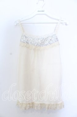 画像1: axes femme / スパンコール配色キャミソール  アイボリー O-25-11-28-015-AX-TO-IG-OS