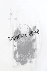 NieR Clothing /ACK ROSE OVERSIZE CUTSEW 【SILVER LOGO】カットソー  ホワイト×ブラック O-25-11-28-002-PU-TO-IG-OS