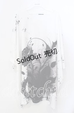 画像1: NieR Clothing /ACK ROSE OVERSIZE CUTSEW 【SILVER LOGO】カットソー  ホワイト×ブラック O-25-11-28-002-PU-TO-IG-OS