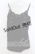 axes femme / モチーフレースキャミソール  クロ O-25-11-28-016-AX-TO-IG-OS
