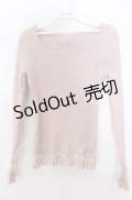 【SALE】F&A / バックリボンUネックリブニットプルオーバー  ピンク O-25-11-28-021-LO-TO-IG-ZT502
