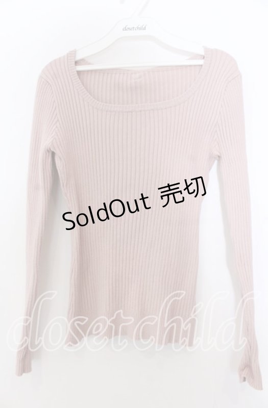 画像1: 【SALE】F&A / バックリボンUネックリブニットプルオーバー  ピンク O-25-11-28-021-LO-TO-IG-ZT502 (1)