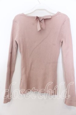 画像2: F&A / バックリボンUネックリブニットプルオーバー  ピンク O-25-11-28-021-LO-TO-IG-ZT502
