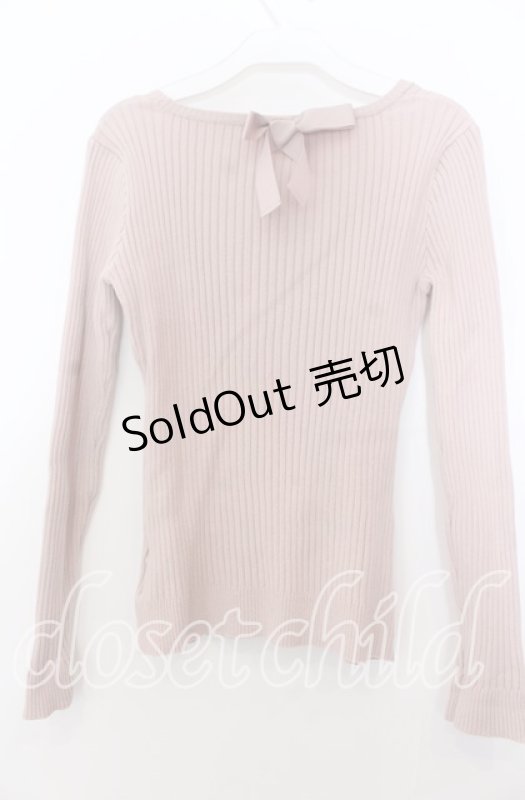 画像2: 【SALE】F&A / バックリボンUネックリブニットプルオーバー  ピンク O-25-11-28-021-LO-TO-IG-ZT502 (2)