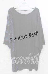 NieR Clothing / DARK ROSE FANTASIA OVER SIZE CUTSEW  ブラック×パープル O-25-11-28-003-PU-TO-IG-OS