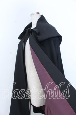 画像2: ATELIER BOZ / フードミニマント  ブラック×ボルドー O-25-11-28-024-EL-JA-IG-OS