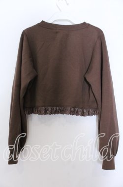 画像2: m petit by misako / MSKバラBフリルボレロ Ｓ ブラウン O-25-11-28-026-LO-TO-IG-ZT470