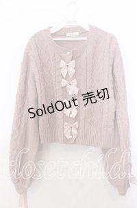 Liliy Merry / ニットカーディガン  ピンク O-25-11-28-027-LO-TO-IG-ZT502