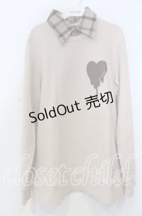 MILKBOY / MELT ハートスウェット  ライトブラウン O-25-11-28-034-MB-TO-YM-OS