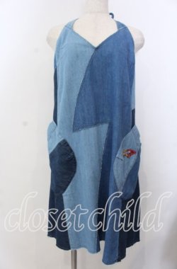 画像1: HYSTERIC GLAMOUR / パッチワークデニムシャツワンピース M インディゴ O-25-11-28-035-PU-OP-YM-ZT478